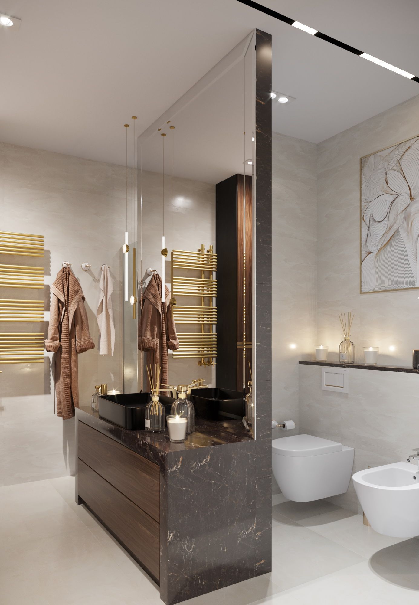 дизайн интерьера санузла в современном стиле