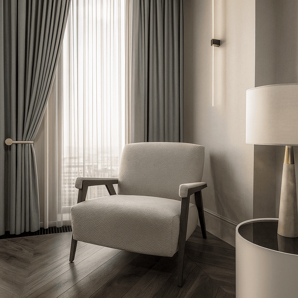 дизайн спальни в мятных тонах ЖК Sky Hous