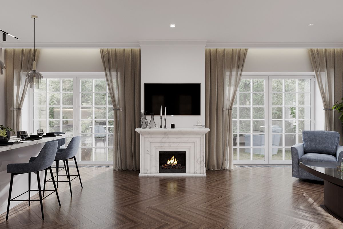 гостиная в стиле неоклассика