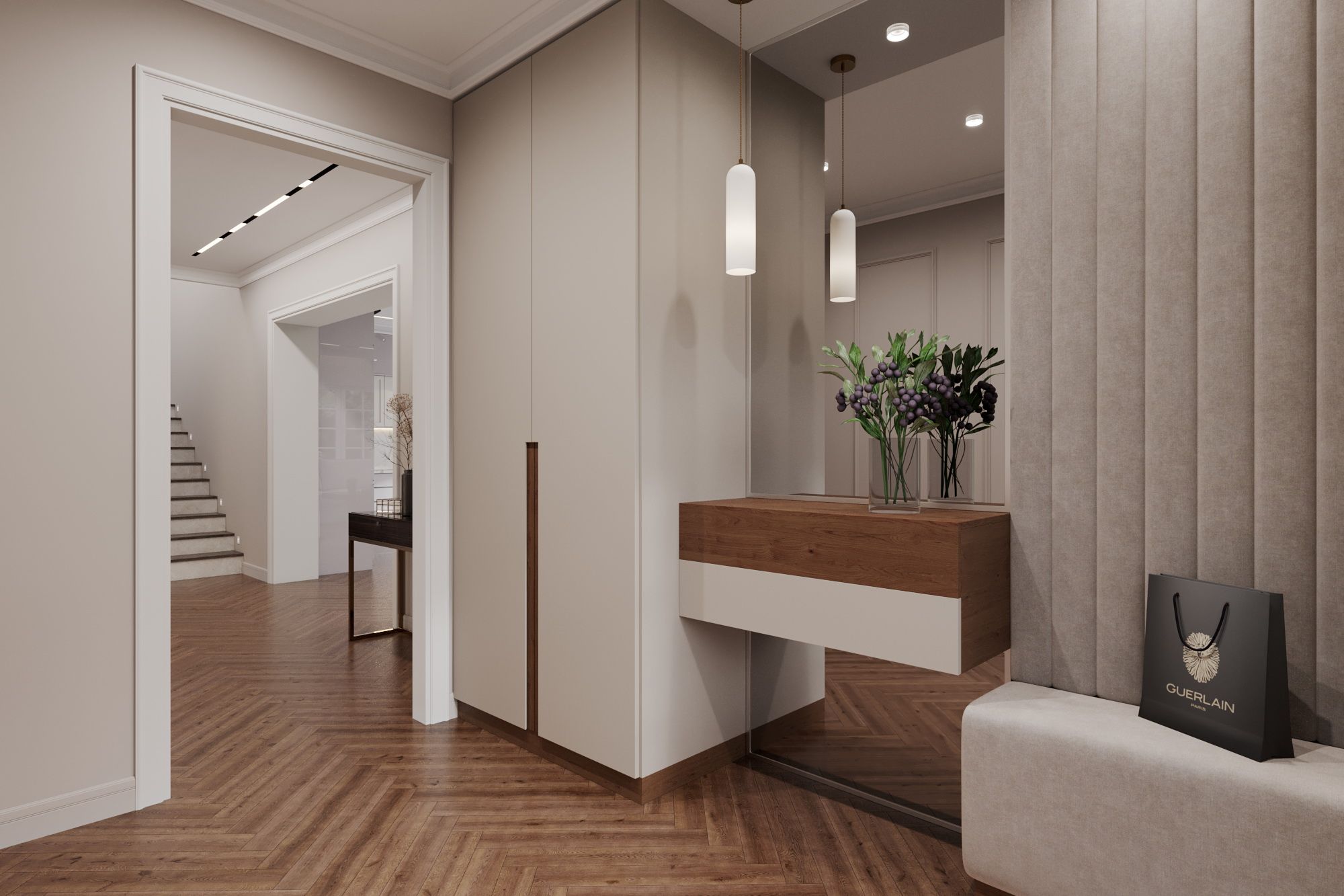 дизайн прихожей в загородном доме