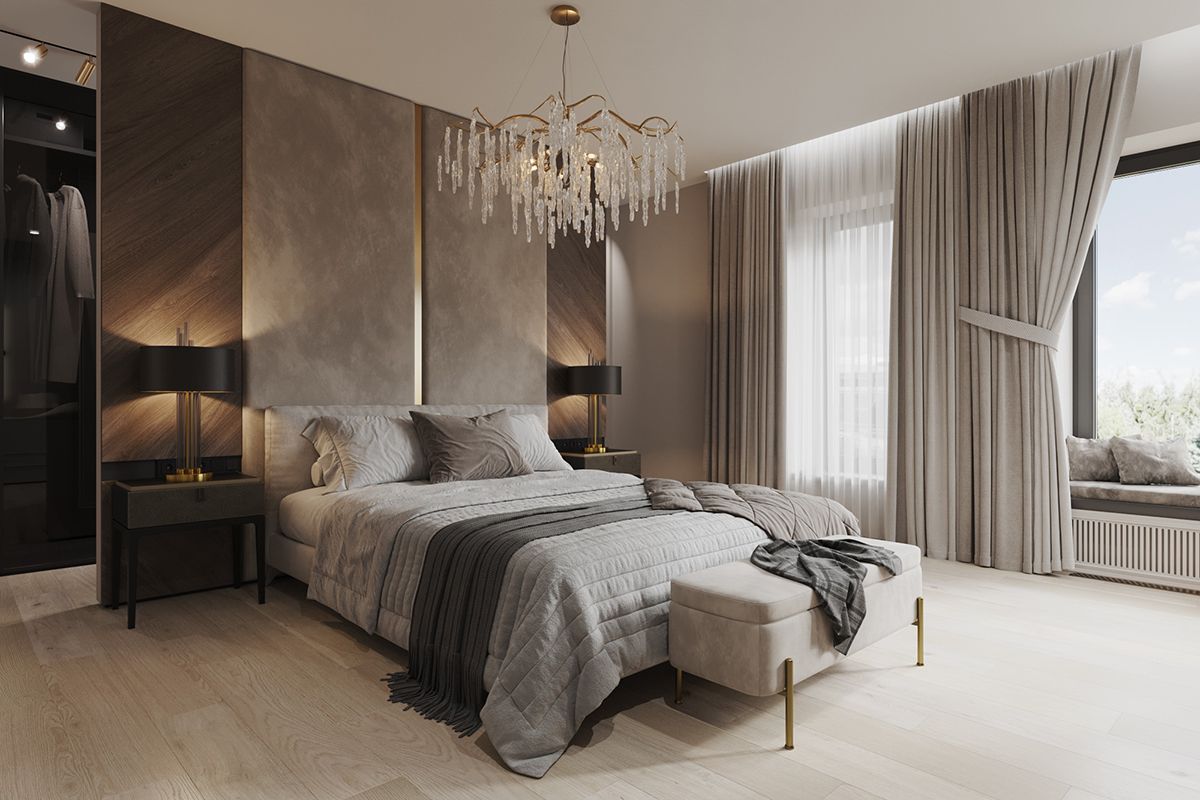 дизайн спальни в стиле неоклассика