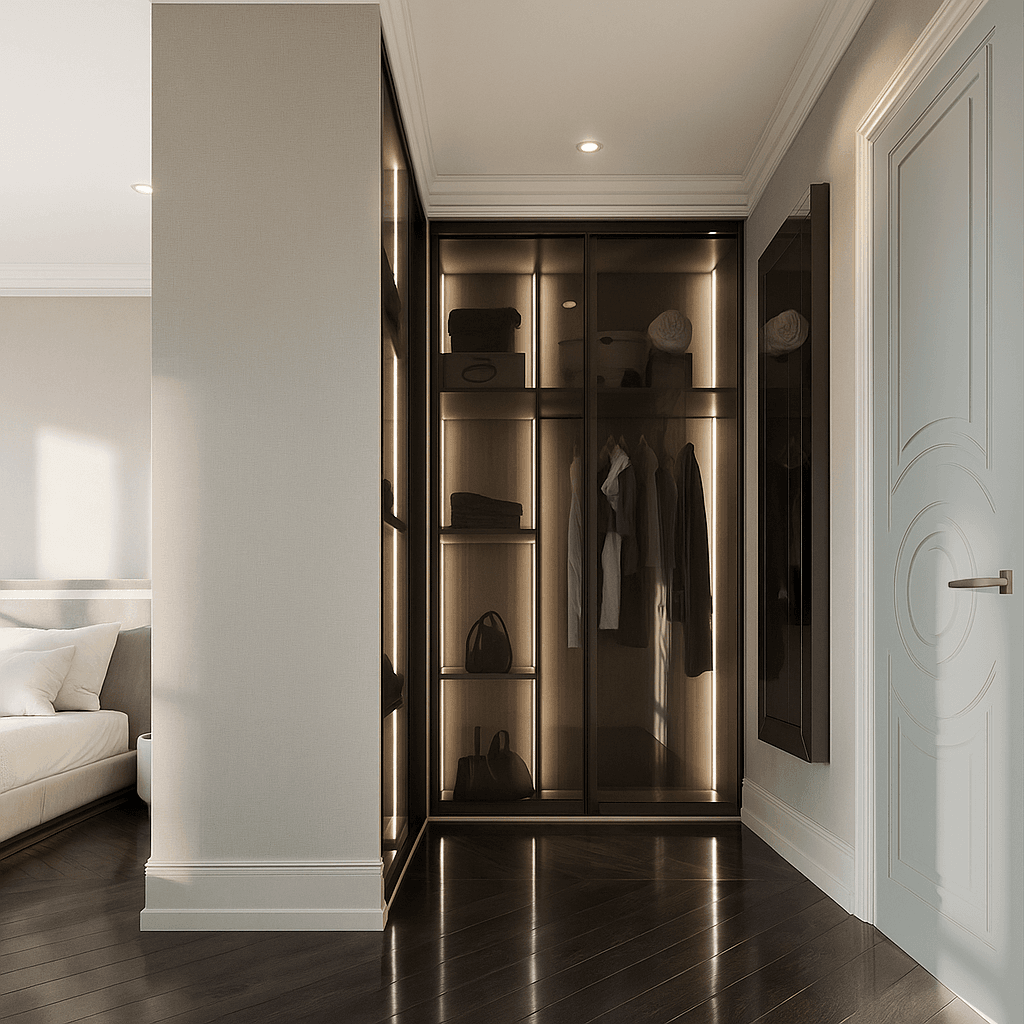 дизайн открытой гардеробной