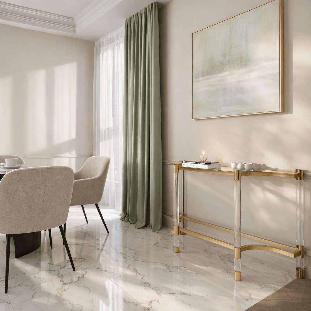 дизайн гостиной в мятных тонах жк Sky Hous