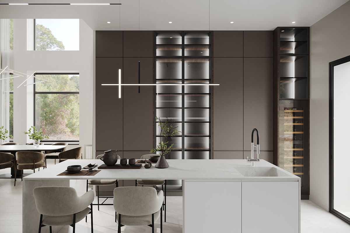 Дизайн кухни в загородном доме