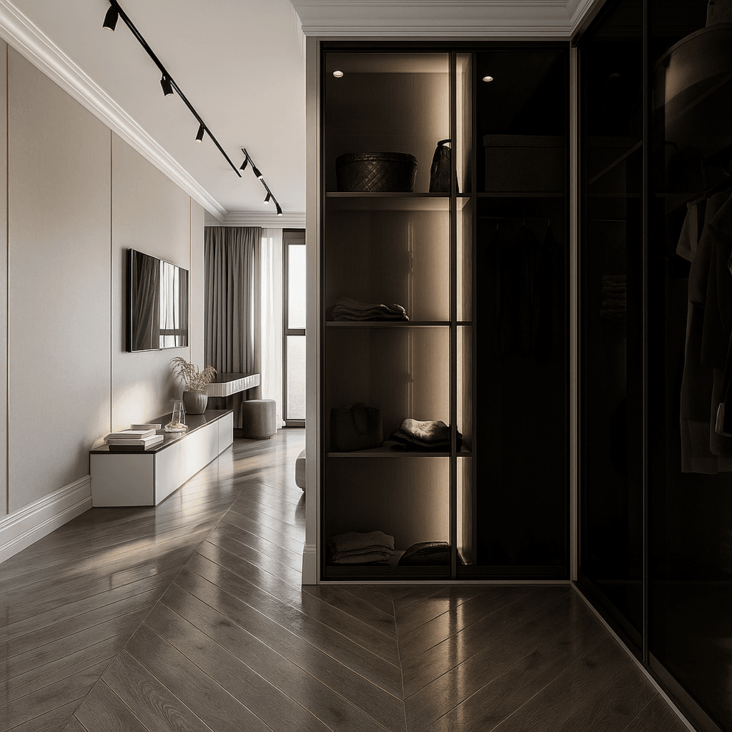 дизайн открытой гардеробной