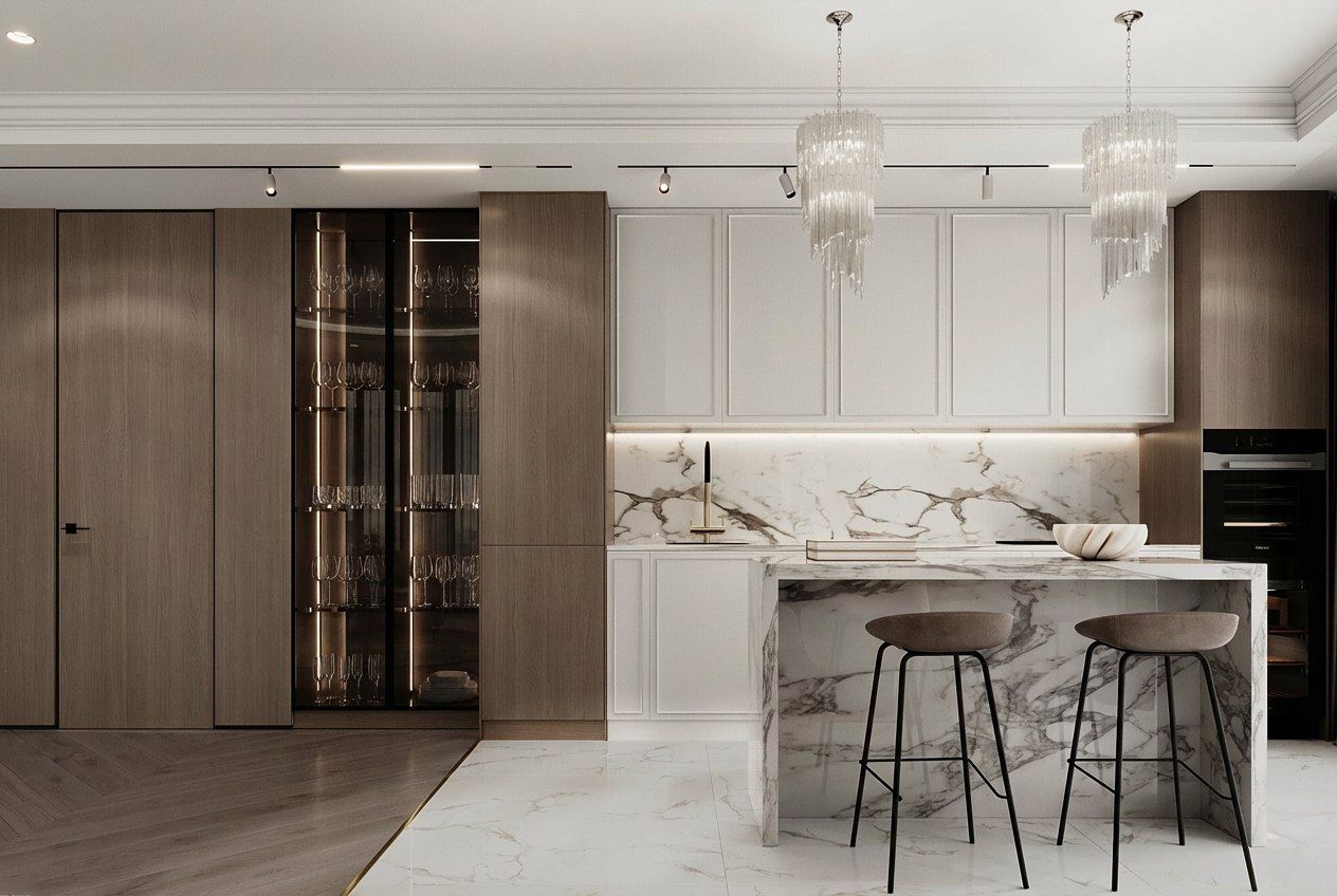 дизайн гостиной в мятных тонах жк Sky Hous