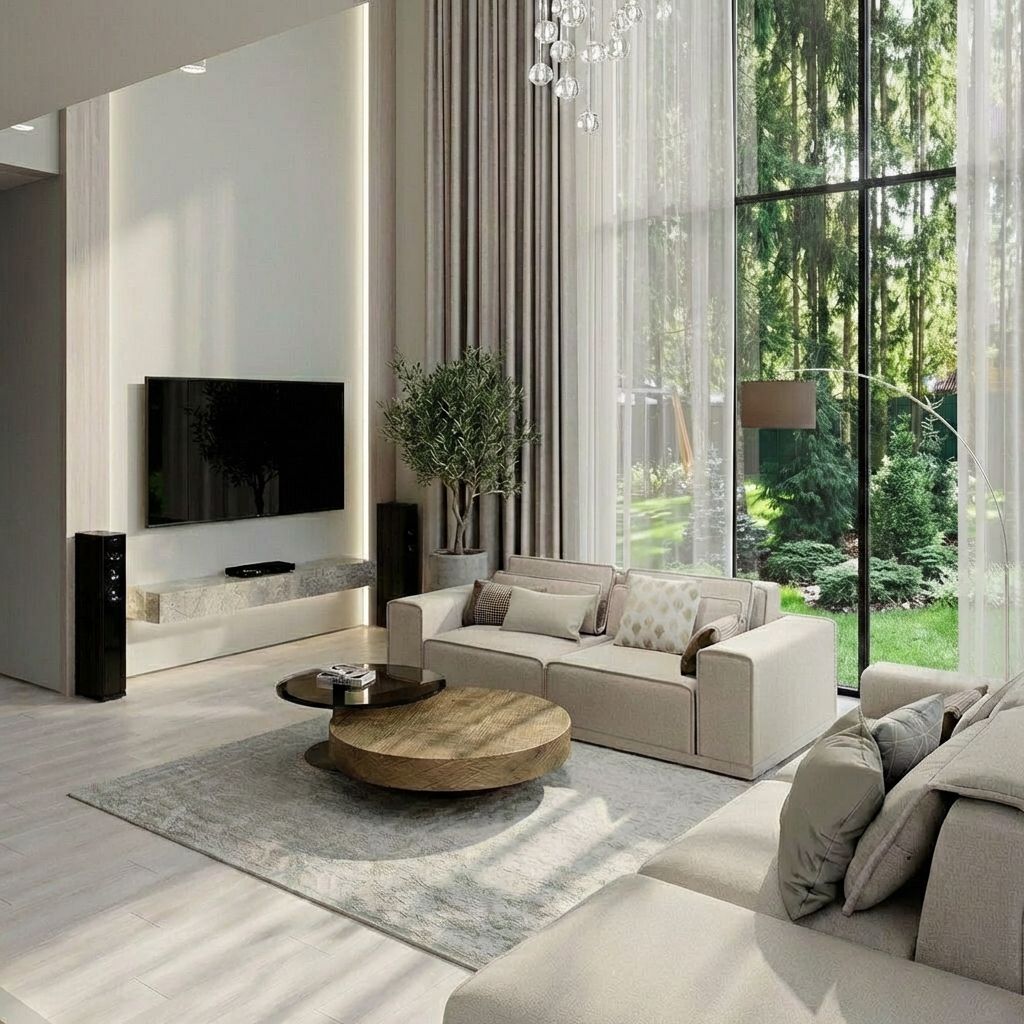 Дизайн гостиной загородного дома