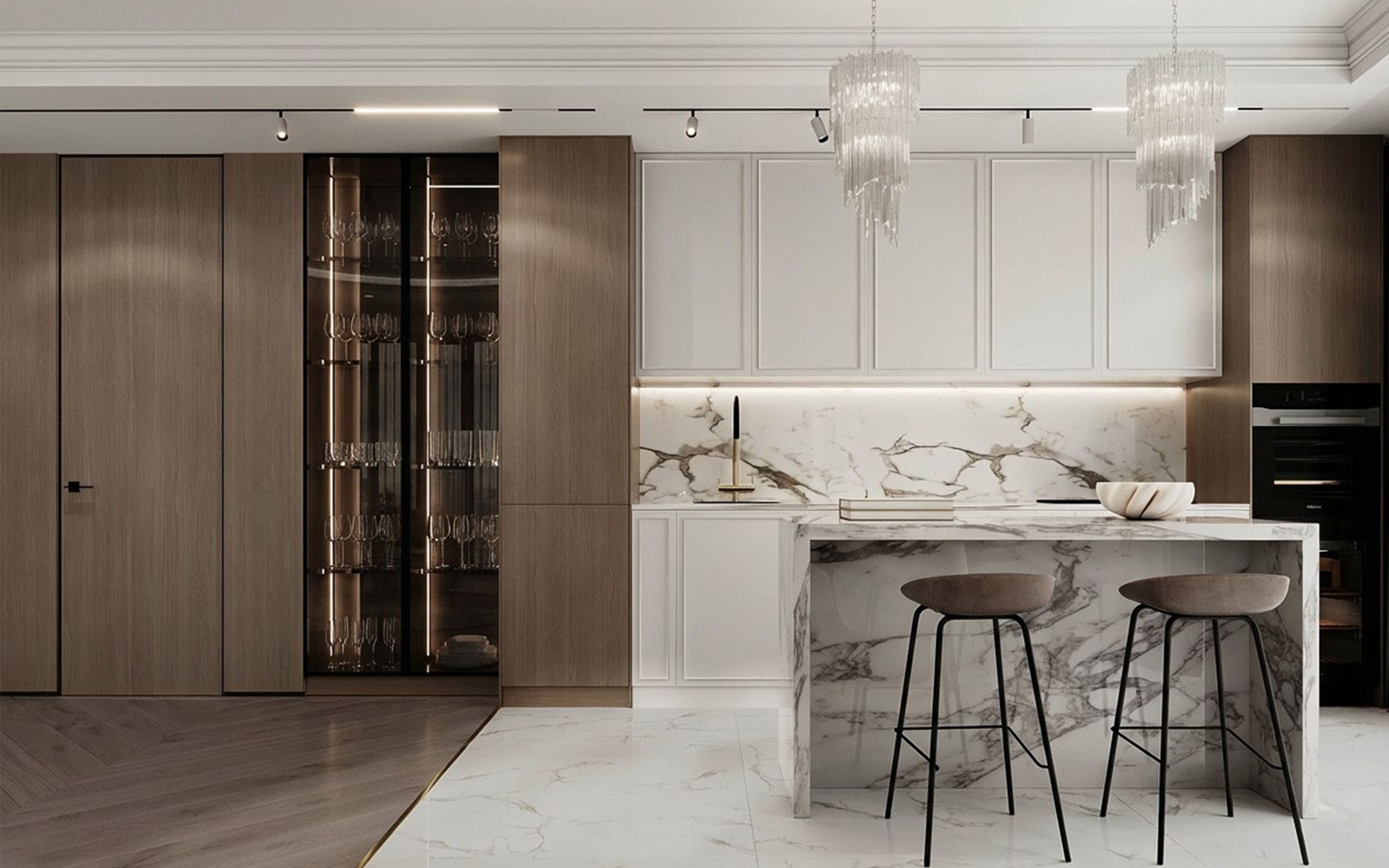 дизайн гостиной в мятных тонах жк Sky Hous