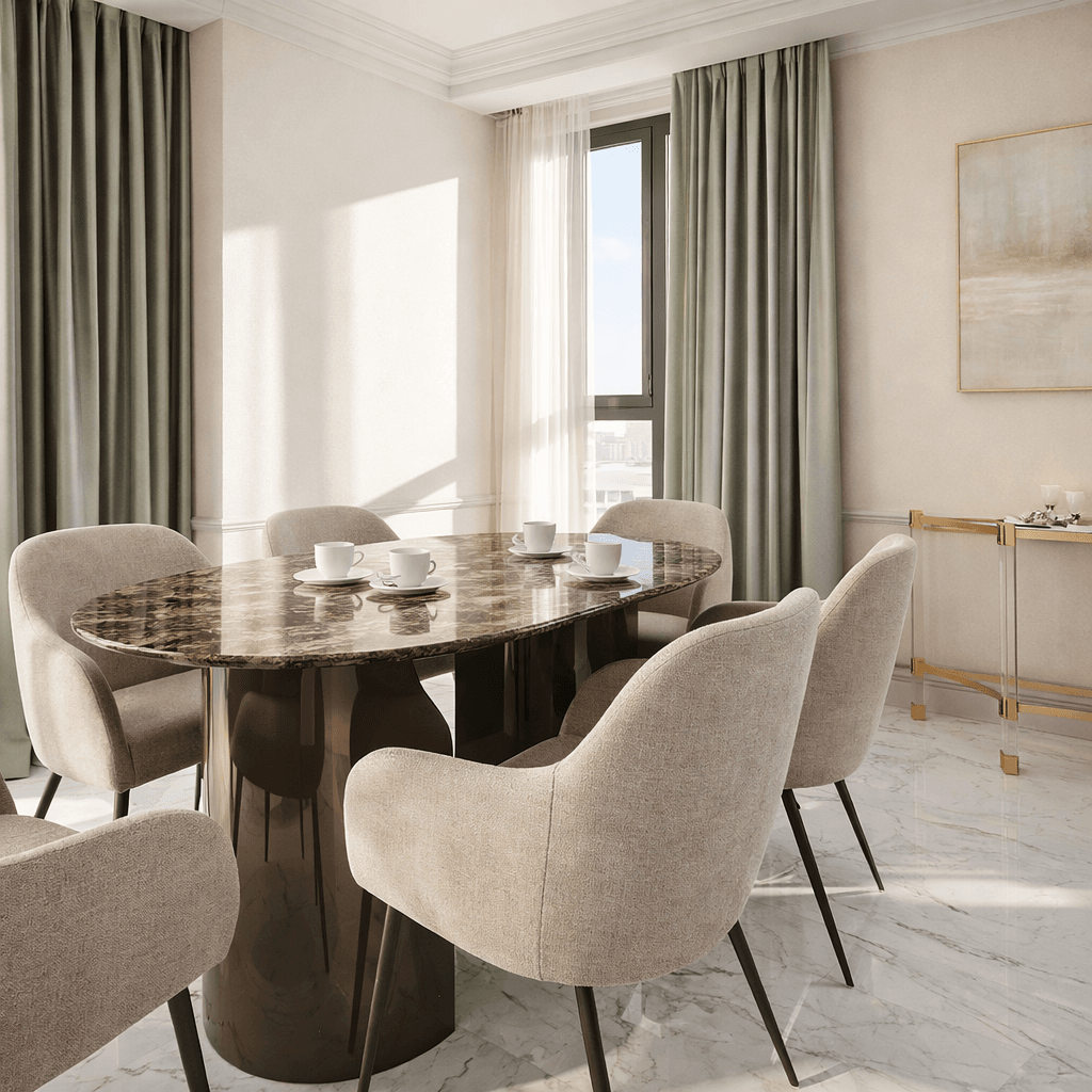 дизайн гостиной в мятных тонах жк Sky Hous