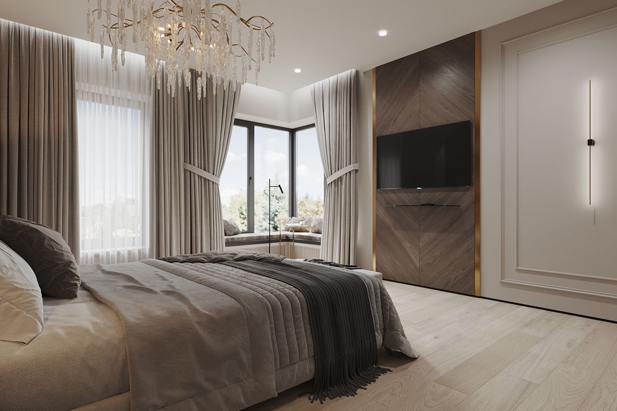 дизайн спальни в стиле неоклассика