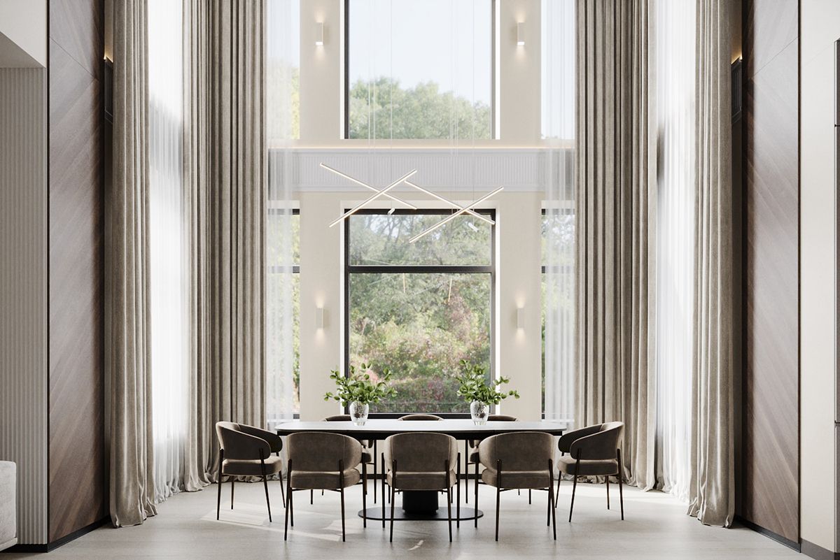 Столовая в загородном доме