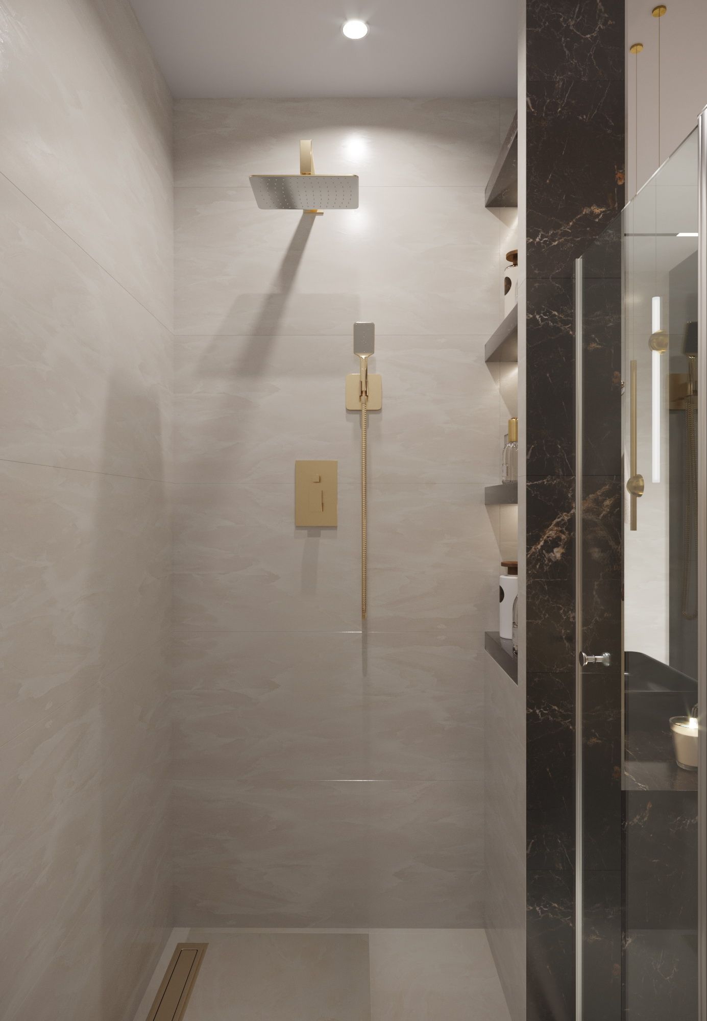 дизайн интерьера душевой в современном стиле